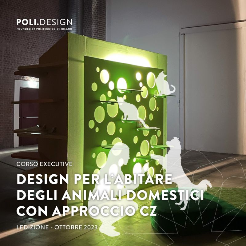Pet-friendly home furnishings that guarantee animals’ well-being. Save the Dogs sponsors the new Poli Design course in Milan.